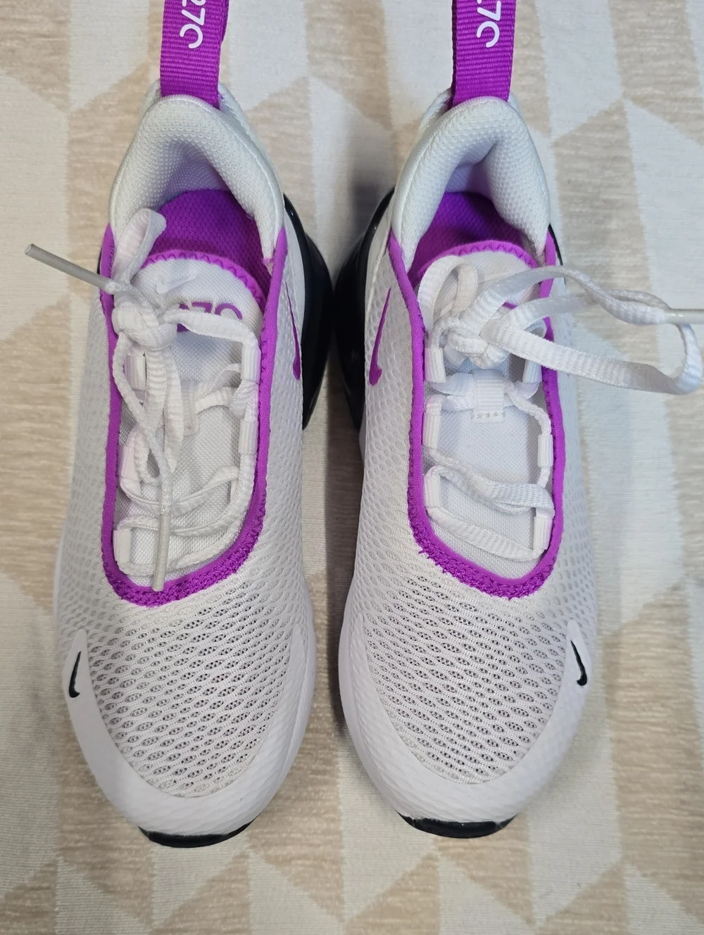 Nike Kids White & Purple Training Sneakers